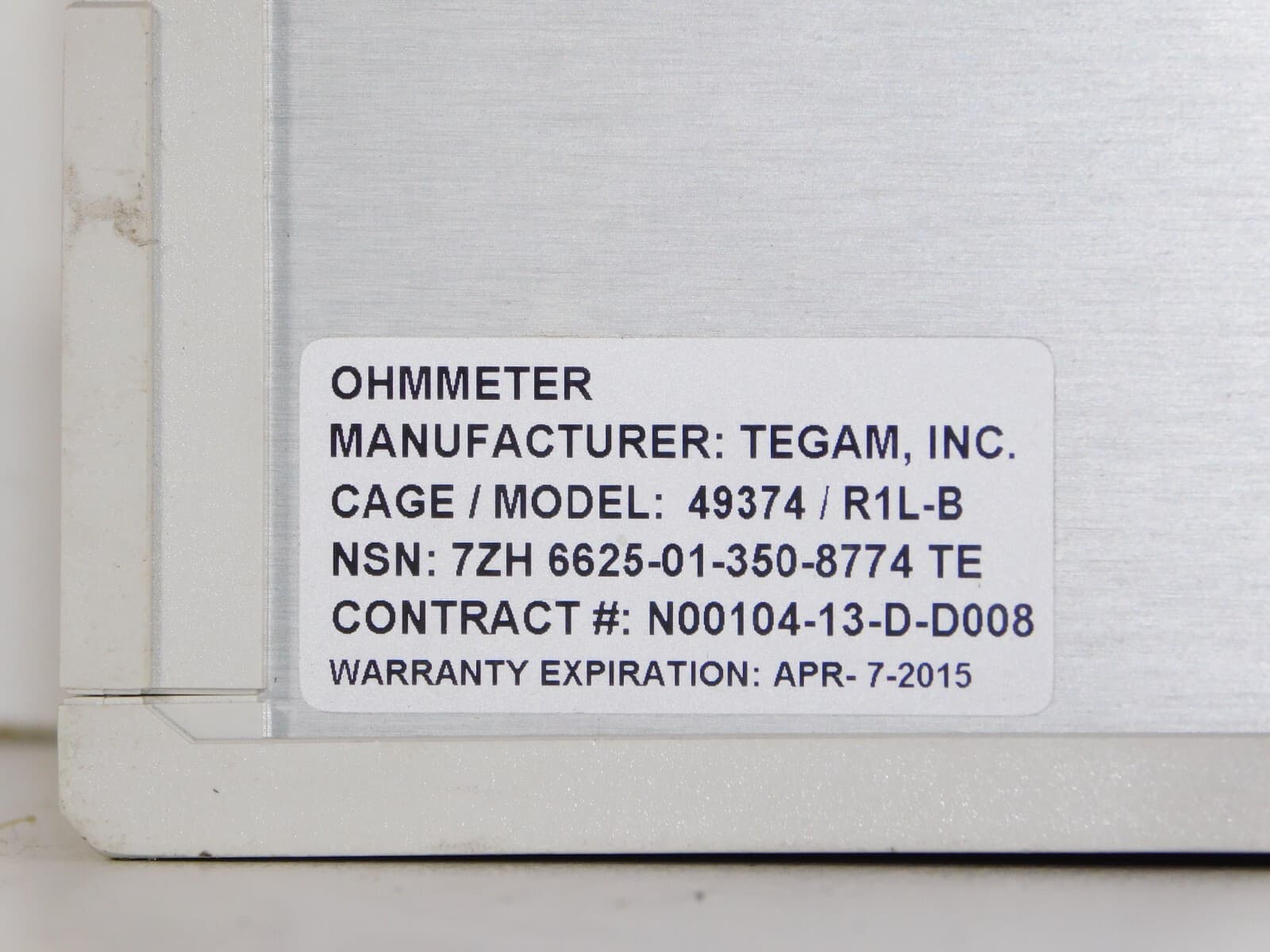 Tegam 49374 R1L-B Micro Ohm Bond Meter Interface Ohmmeter Test Measurement Unit 3