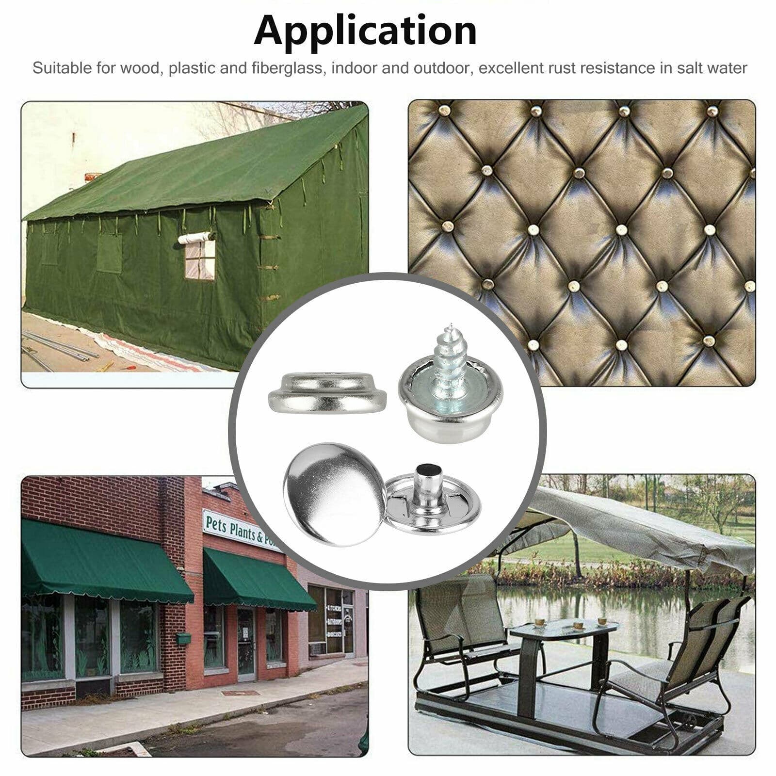 78X Snap Fastener Stainless Steel Boat Canvas Screw Press Stud Cover Button Kit 6