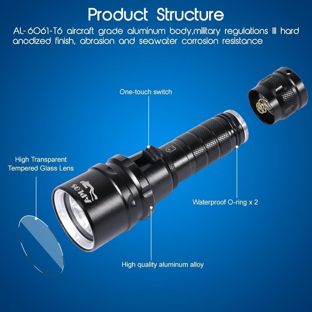 APLOS AP20 Scuba Dive Light - 2000 Lumens Scuba Diving Flashlight 4