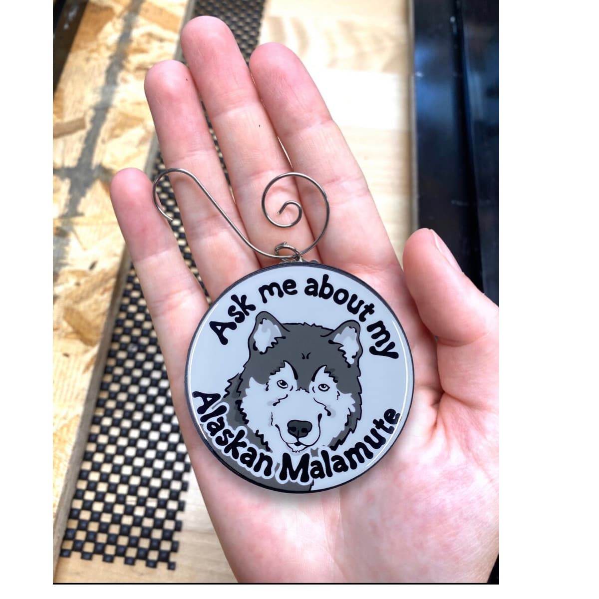 Alaskan Malamute Mini Ornament Ask Me About My Dog Holiday Decor Handmade Gift 4
