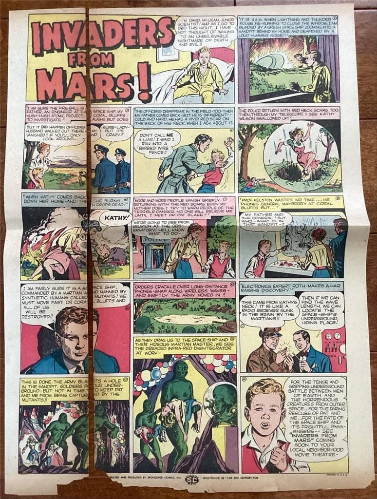INVADERS FROM MARS 50'S SCIENCE FICTION SCI FI ORIG UNCUT US PRESSBOOK W/ HERALD 2