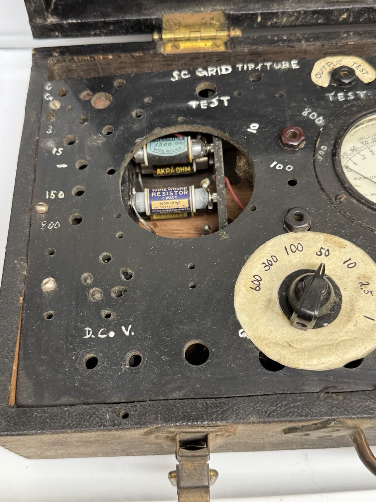 Vintage Home-Made Electronics Tester Western Electric 301 Ammeters 3