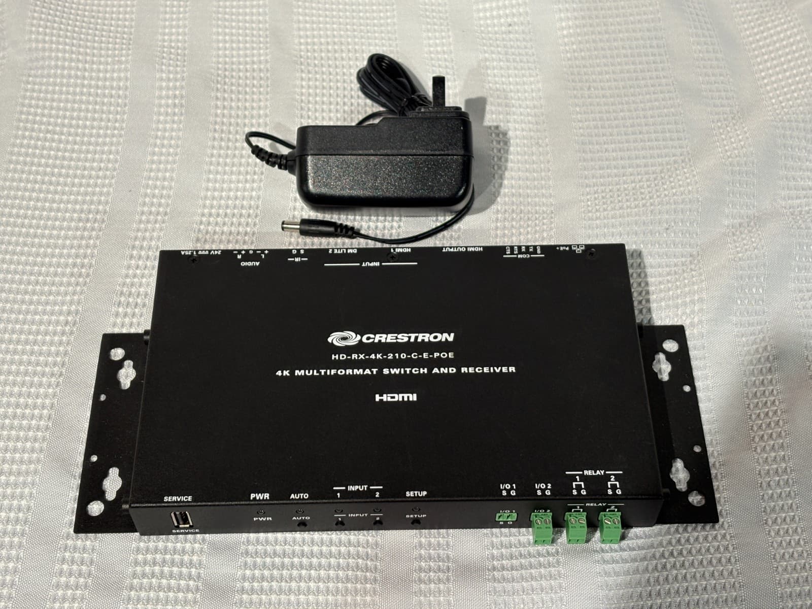 Crestron HD-RX-4K-210-C-E-POE DMPS Lite 4K 2x1 AV Switch and Receiver with PSU