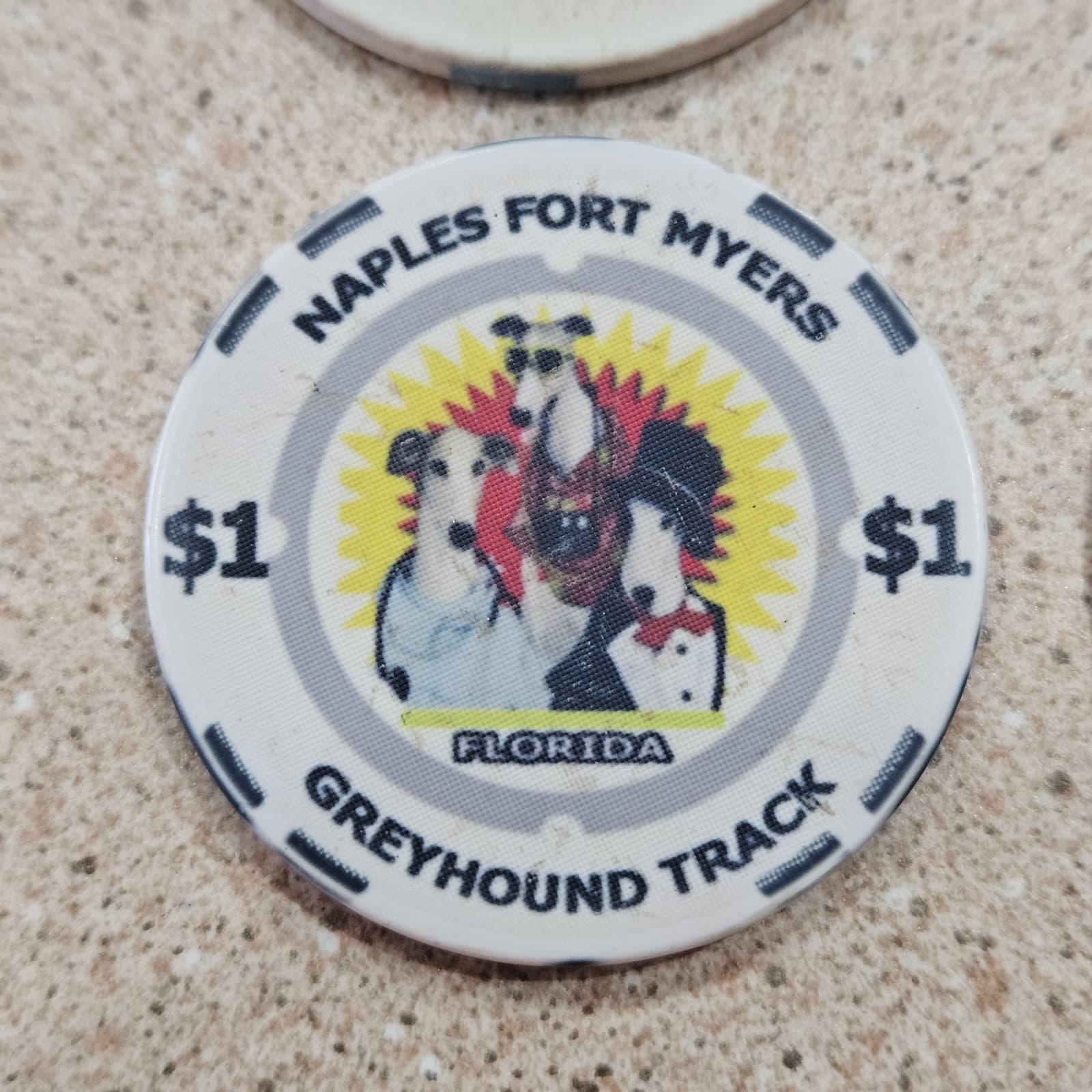Naples Fort Myers Greyhound Dog Track Casino Chips & Poker Tournament Chips RARE 3