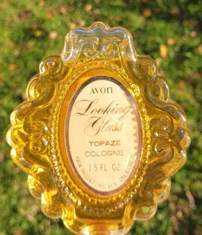 Vintage Avon "Looking Glass" Mirror Perfume Bottle 1.5oz with Box Topaze Cologne 6