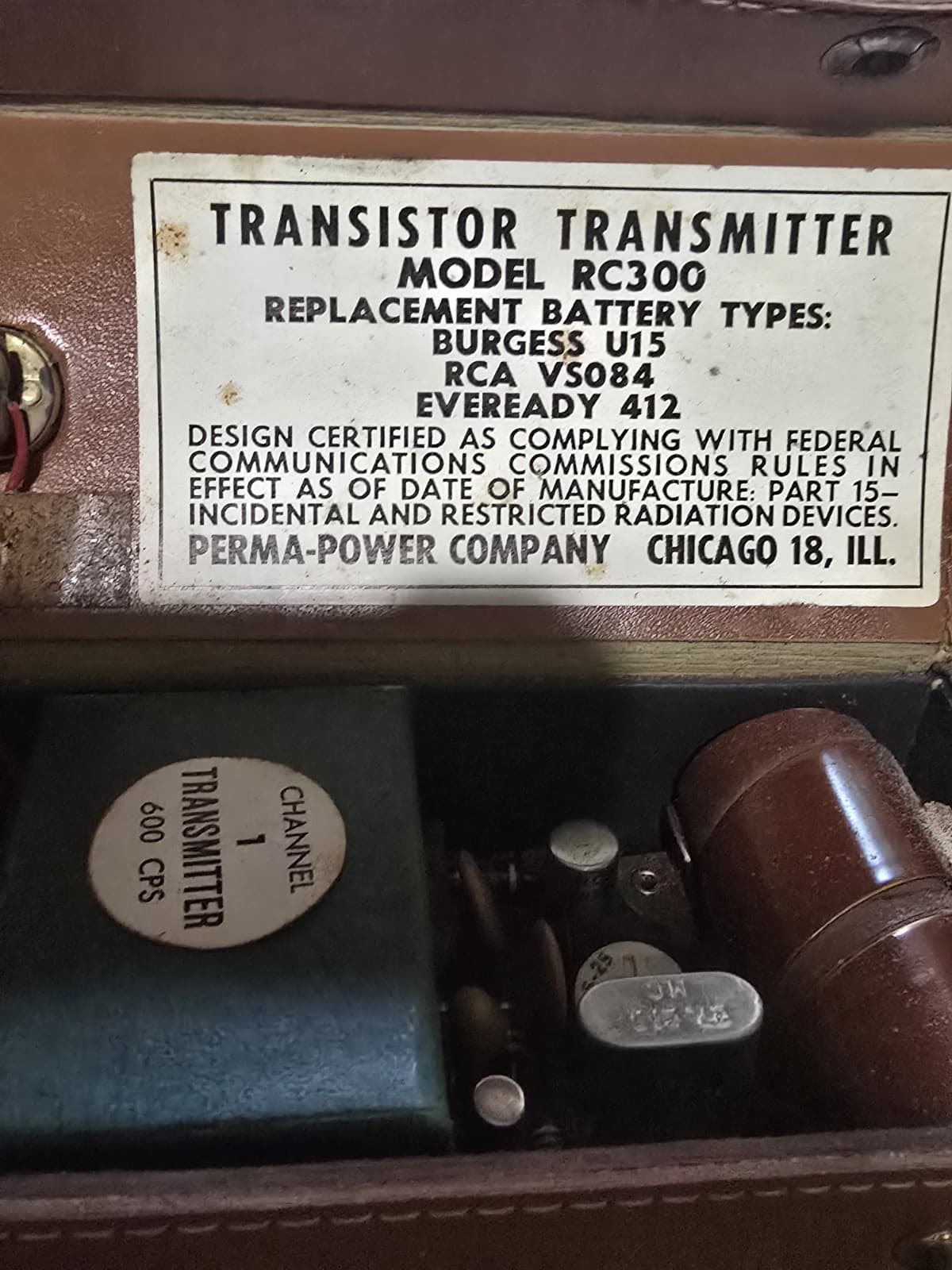 Perma Power Transistor Transmitter Vintage Model RC300 4