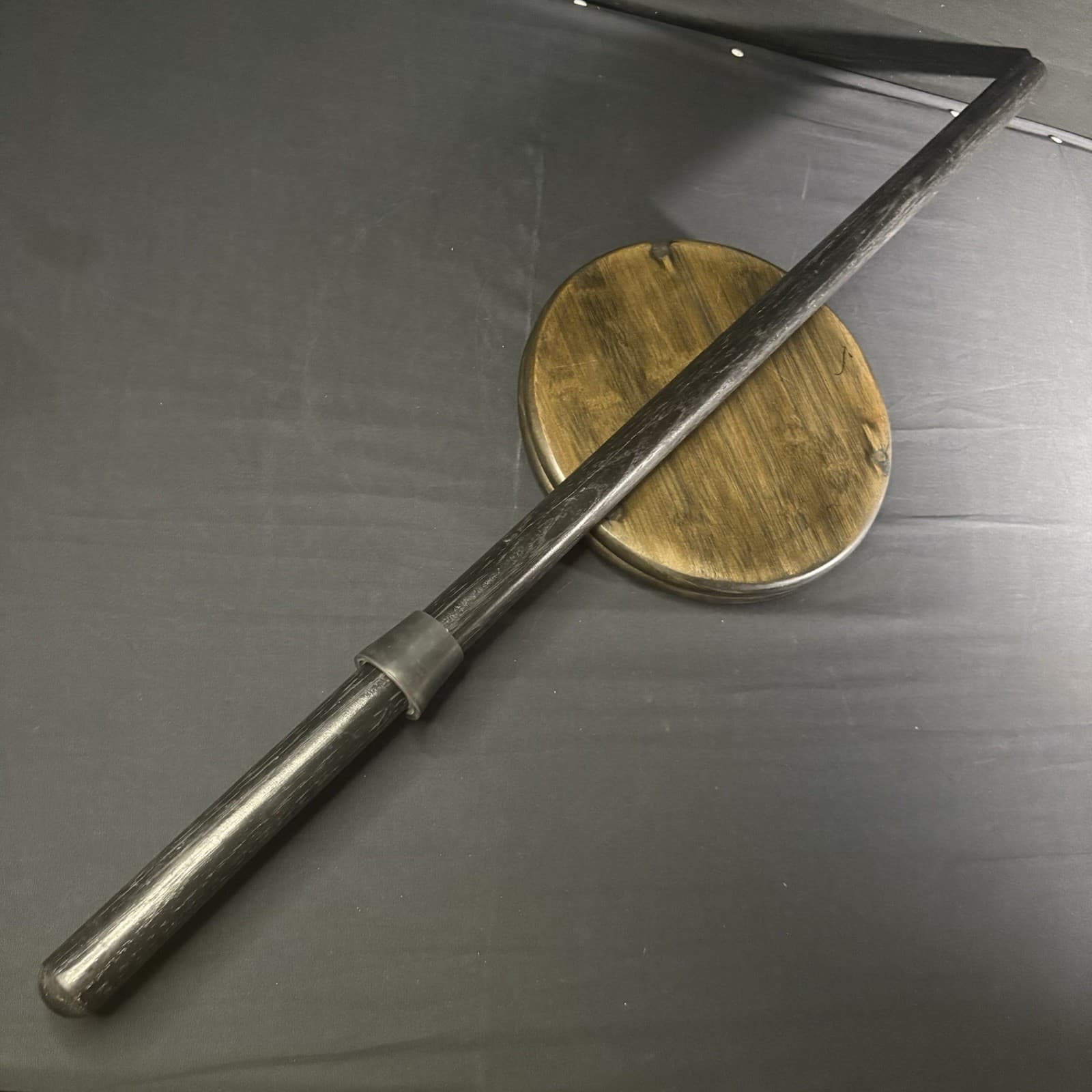 Wood Walking Stick 36" with Rubber Hand Guard