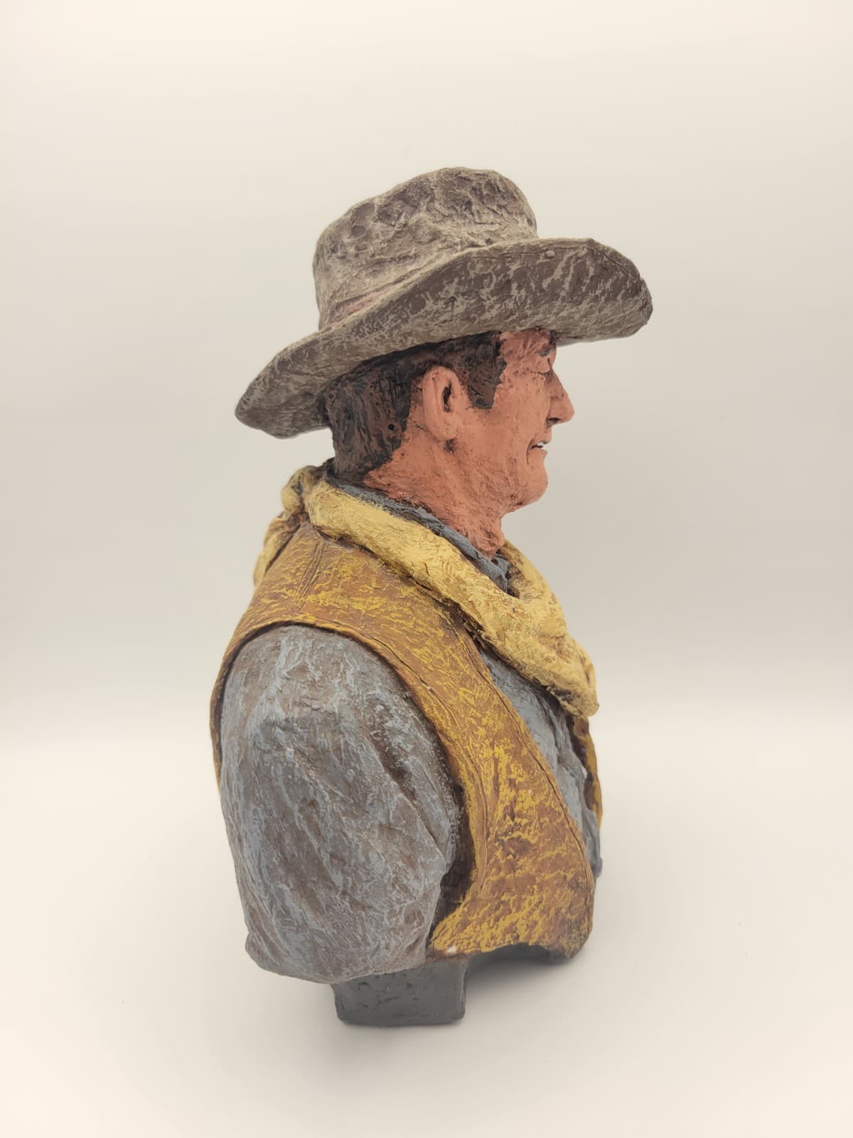 Original 1982 Daniel Monfort "John Wayne" Trail Boss Western Stone Sculpture Lot 6
