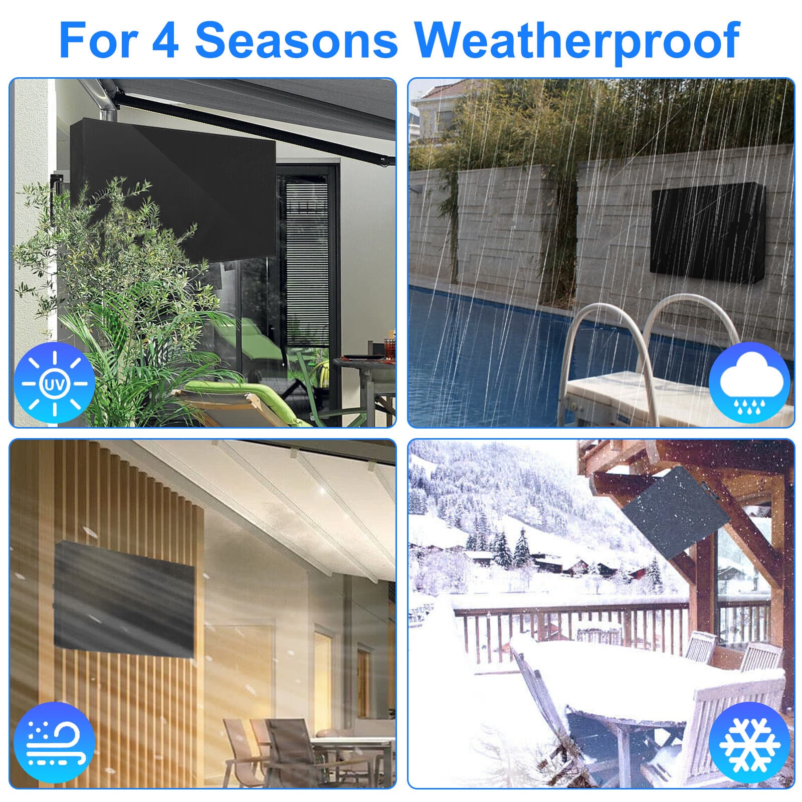 55-58 inch TV Outdoor Cover Fitted Waterproof Weatherproof Television Protector 5