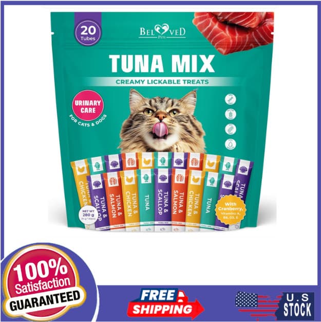 Beloved Pets Creamy Lickable Cat Treats & Wet Squeeze Tubes (10 Ounce-Pack of 1)