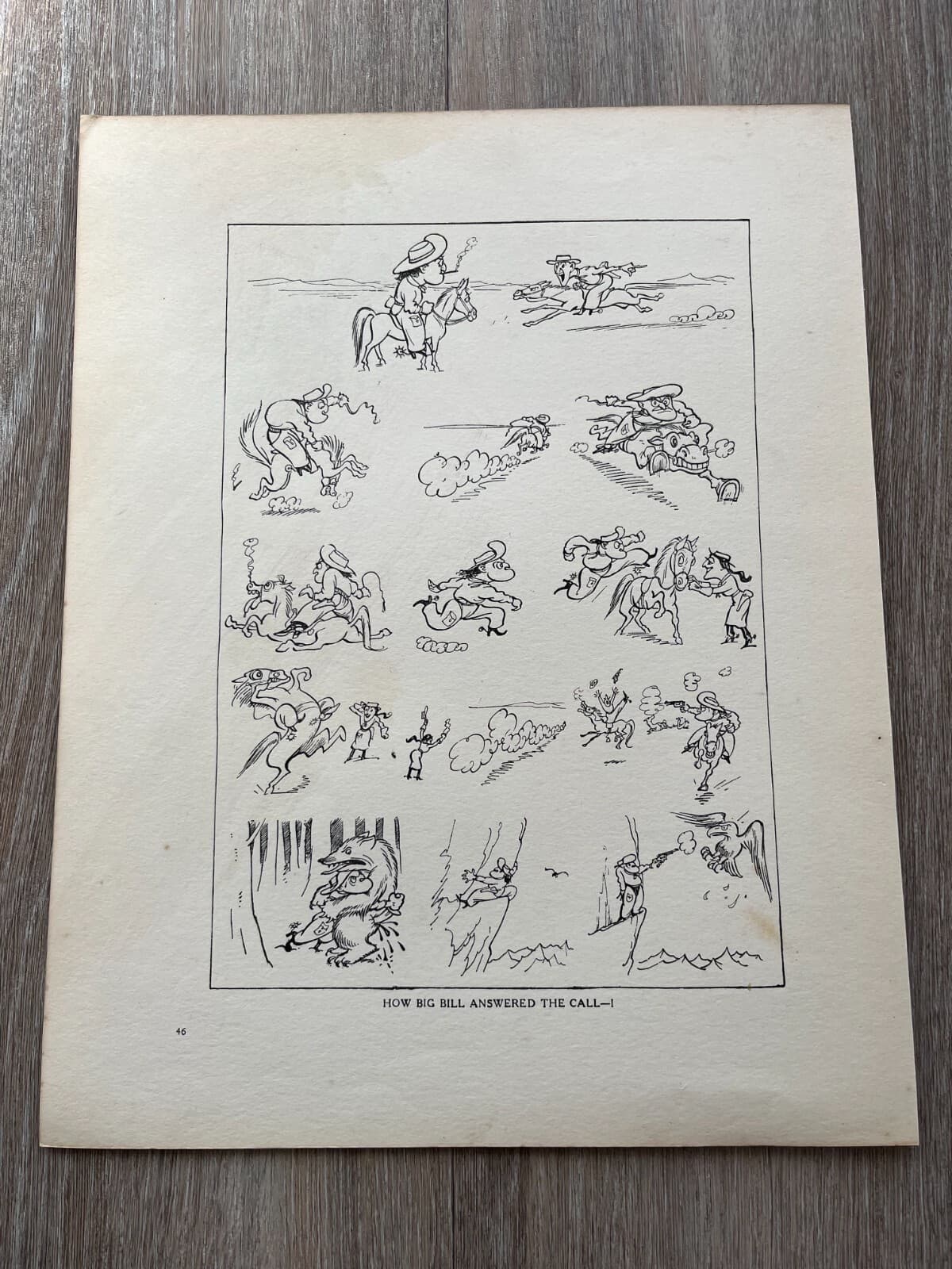 1921 print by h.m. bateman the infectious hornpipe & how bill answered the call 2