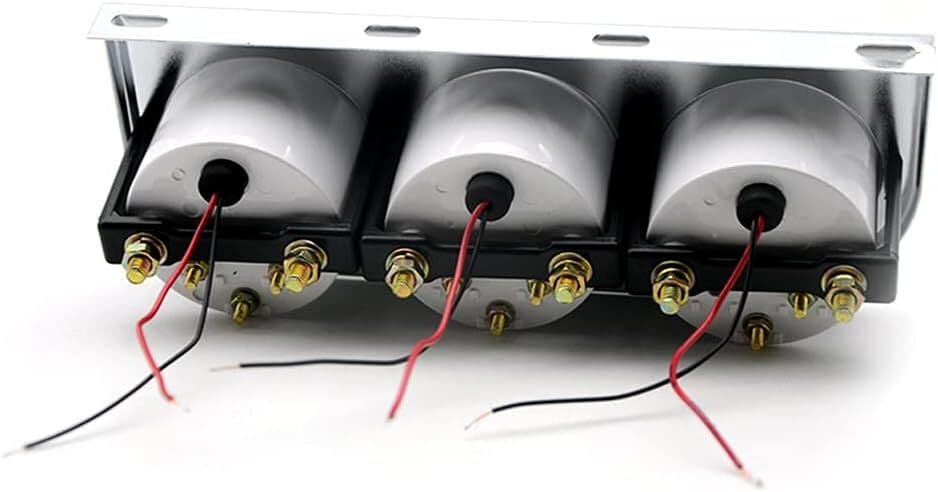 2" 52mm Universal Chrome Volt Water Temp Oil Pressure Sensor Triple Gauge Kit 6