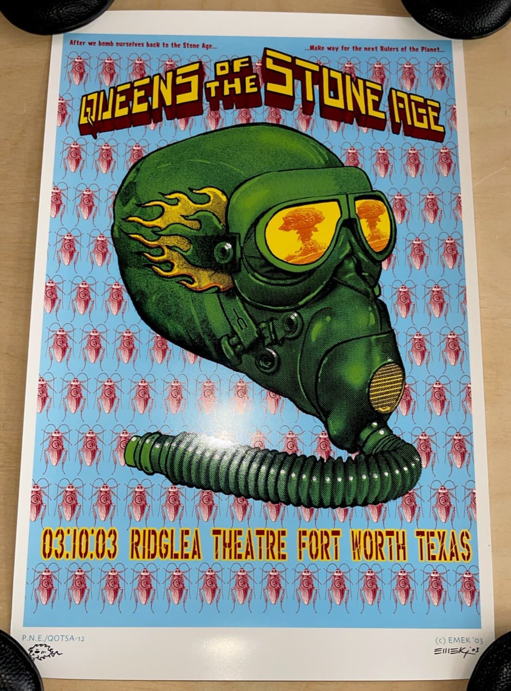 Queens Of The Stone Age 2003 Concert Poster EMEK Print Fort Worth TX Cockroach 2