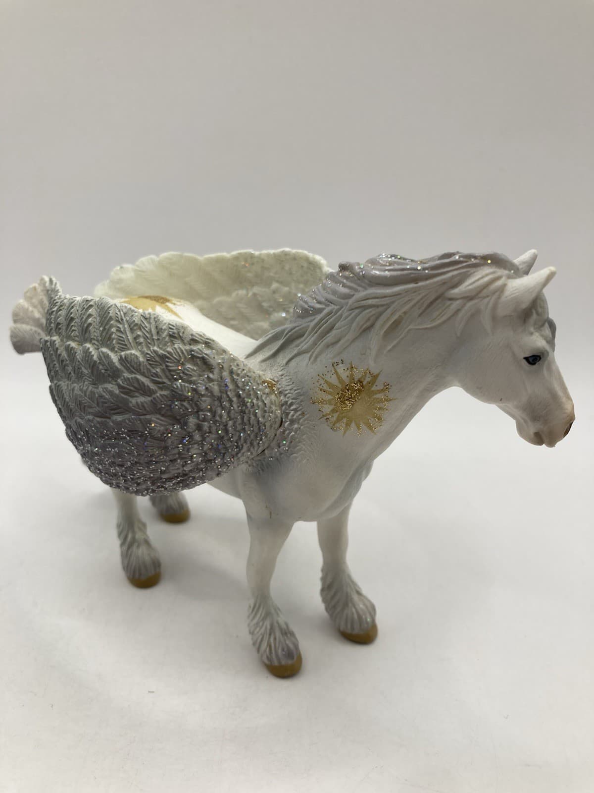 2009 Schleich Bayala Pegasus White Glitter Sunburst Flying Horse D-73527 Retired 4