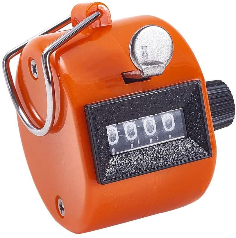 4 Digit Number Dual Clicker Golf Hand Tally Counter orangeHandy Convenient 6