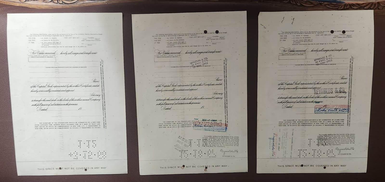 Vintage NEW YORK CENTRAL RAILROAD CO. Stock Certificates  1960s 4