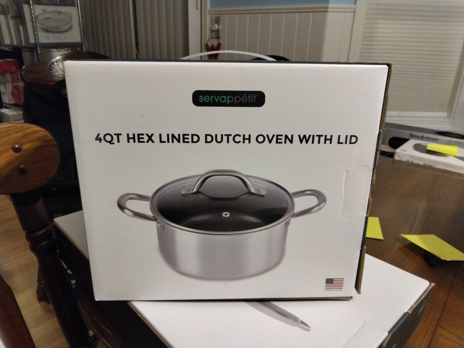 Servappetit 4QT Dutch Oven w/Top Hex Lining