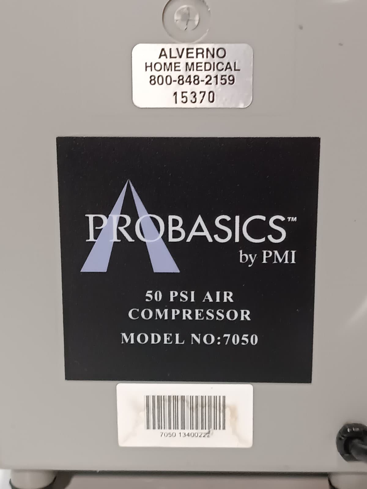 PMI Model 7050 ProBasics 50 PSI Portable Air Compressor as pictured 2