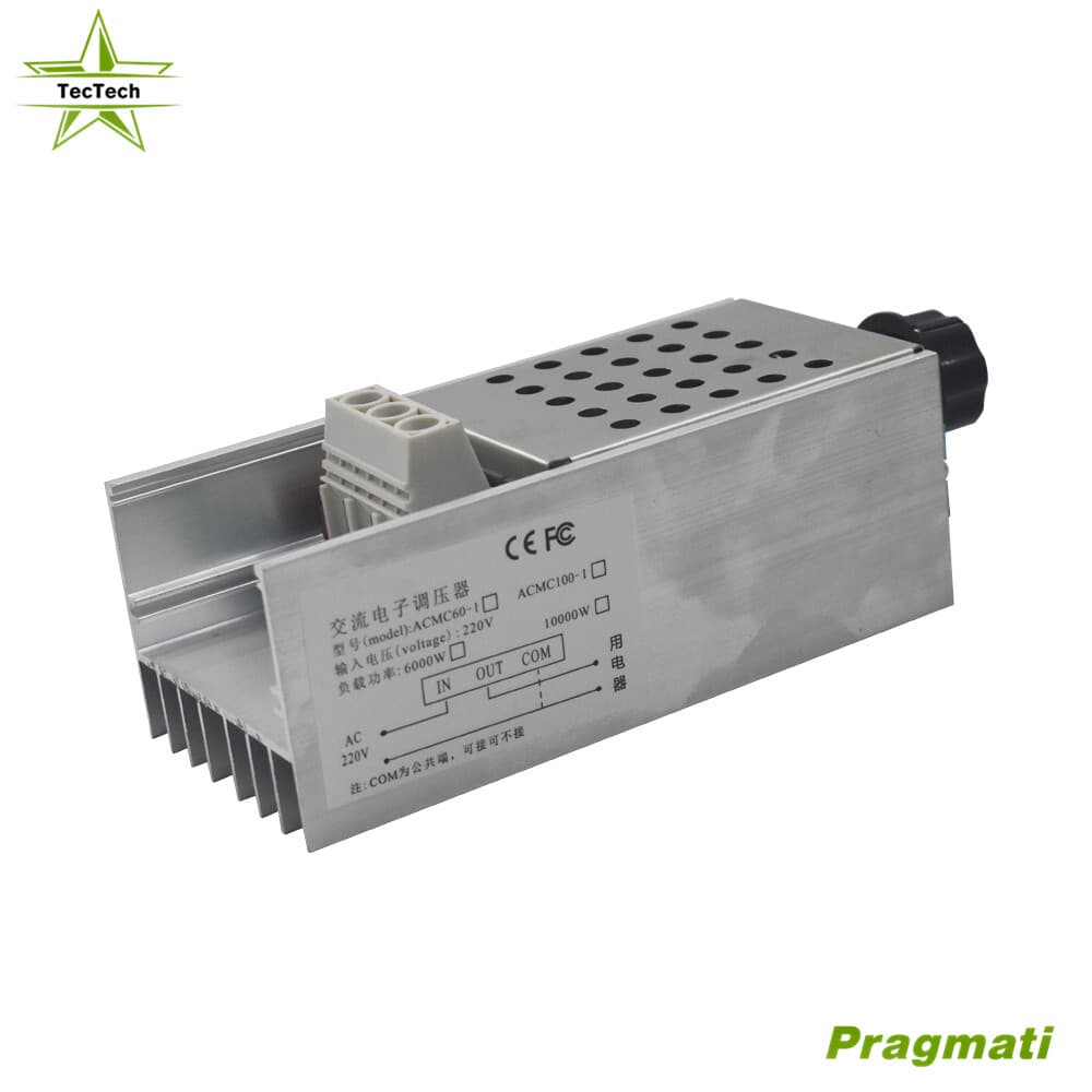 SCR AC 110-220V 10000W Motor Speed Controller Volt Regulator Dimmer Thermostat 5