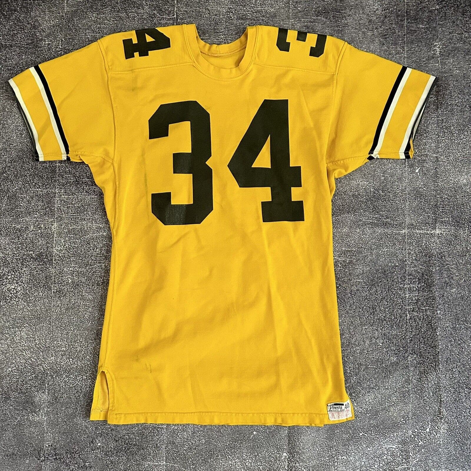 Men's Vintage 50's Powers Iowa Hawkeyes Game Worn Used Football Jersey Sz 40 60s