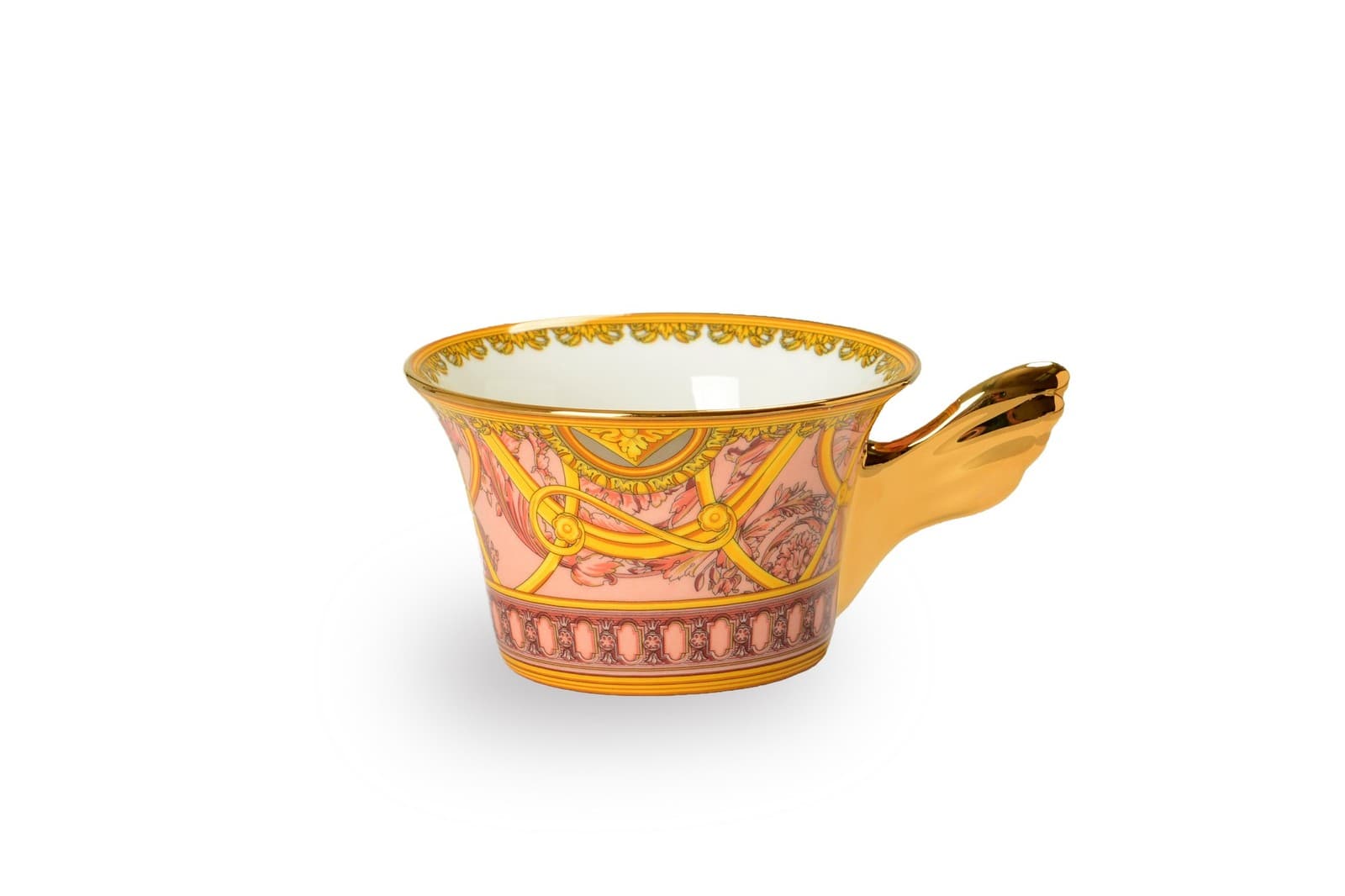 Rosenthal X Versace "Scala del Palazzo Rosa" 2 Cups 2 Saucers and 2 Spoons Set 3