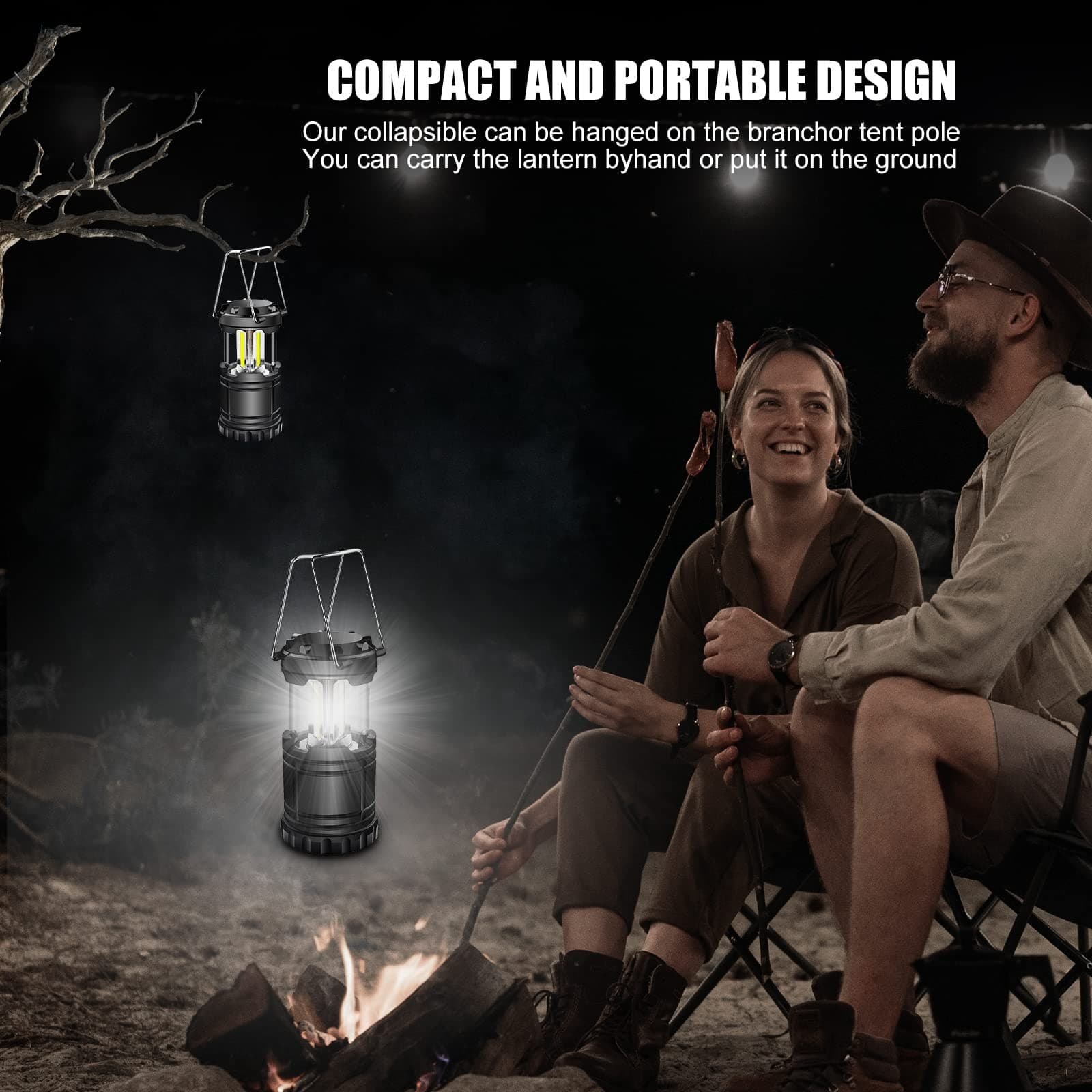 2 Pack LED Battery Operated Lanterns Waterproof Camping Lights for Emergencies 5