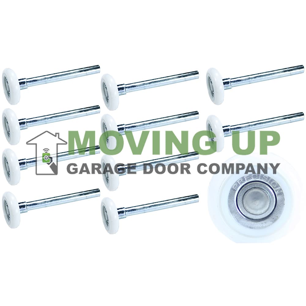Garage Door 2" Nylon Roller 4" Stem 13 Ball Bearing Set of 10 Capped