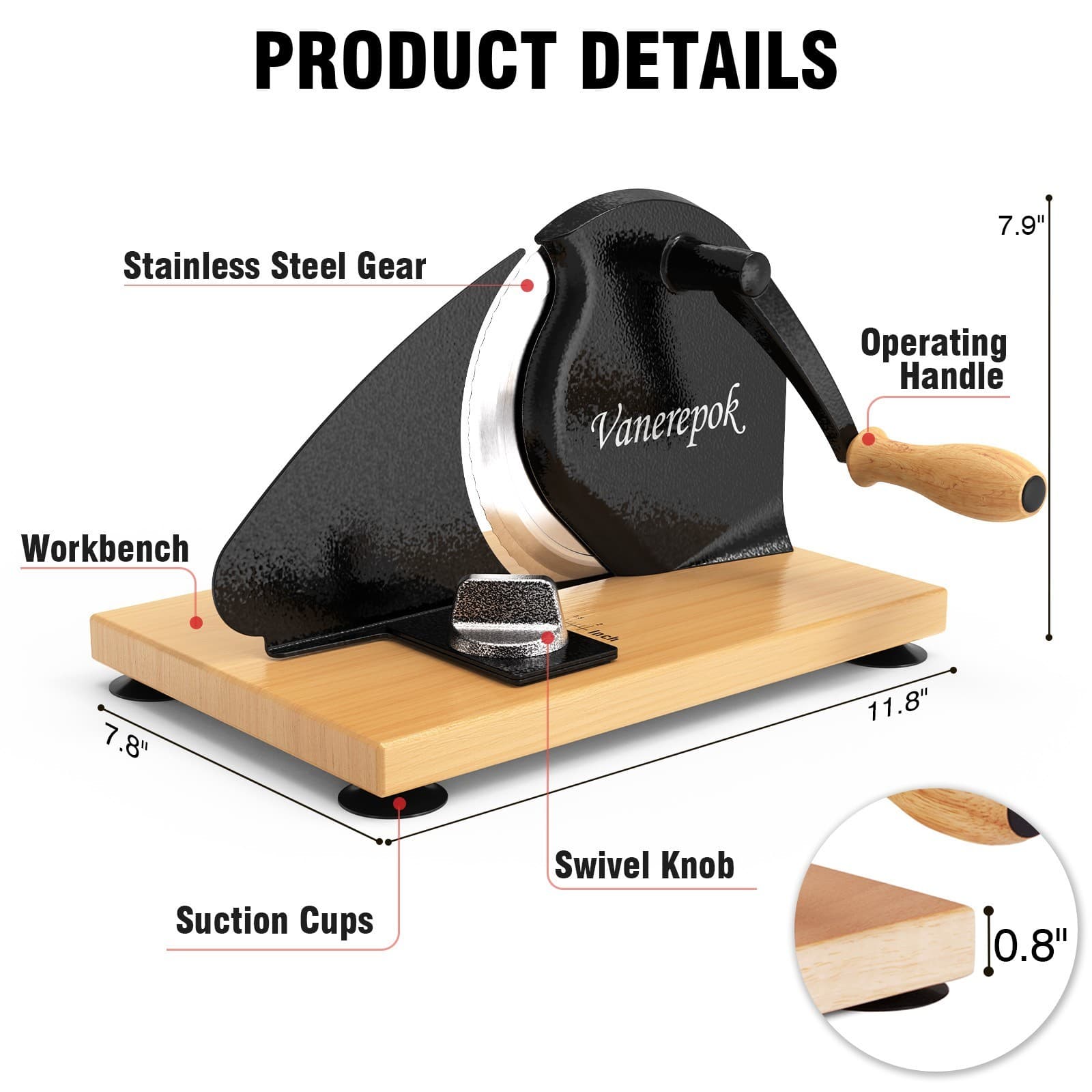 Vanerepok Manual Bread Slicer for Homemade Sourdough Bread with Adjustable Width 2