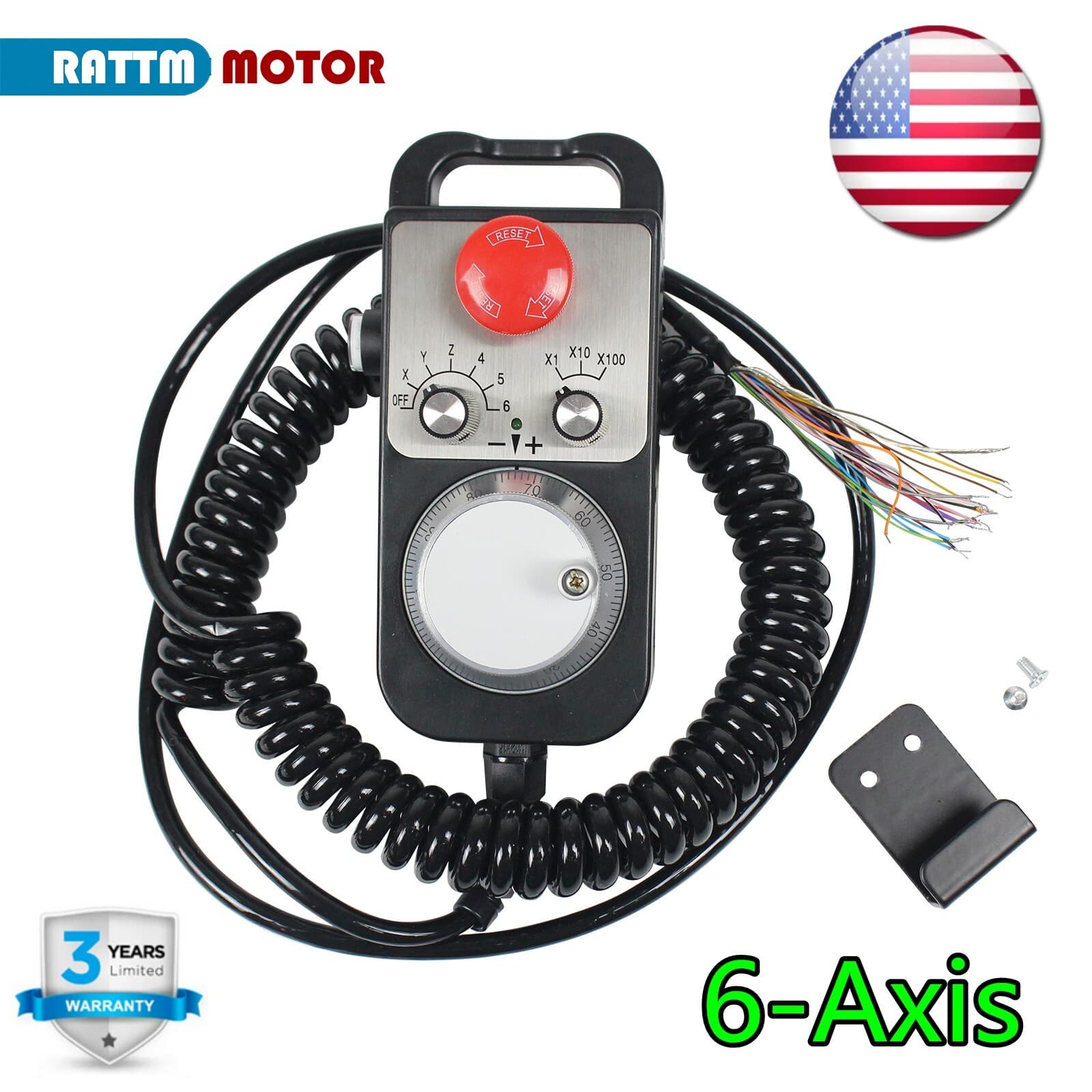 【USA】6 Axis / 4 Axis CNC Handwheel MPG Pendant w/ E-Stop For CNC Router Machine
