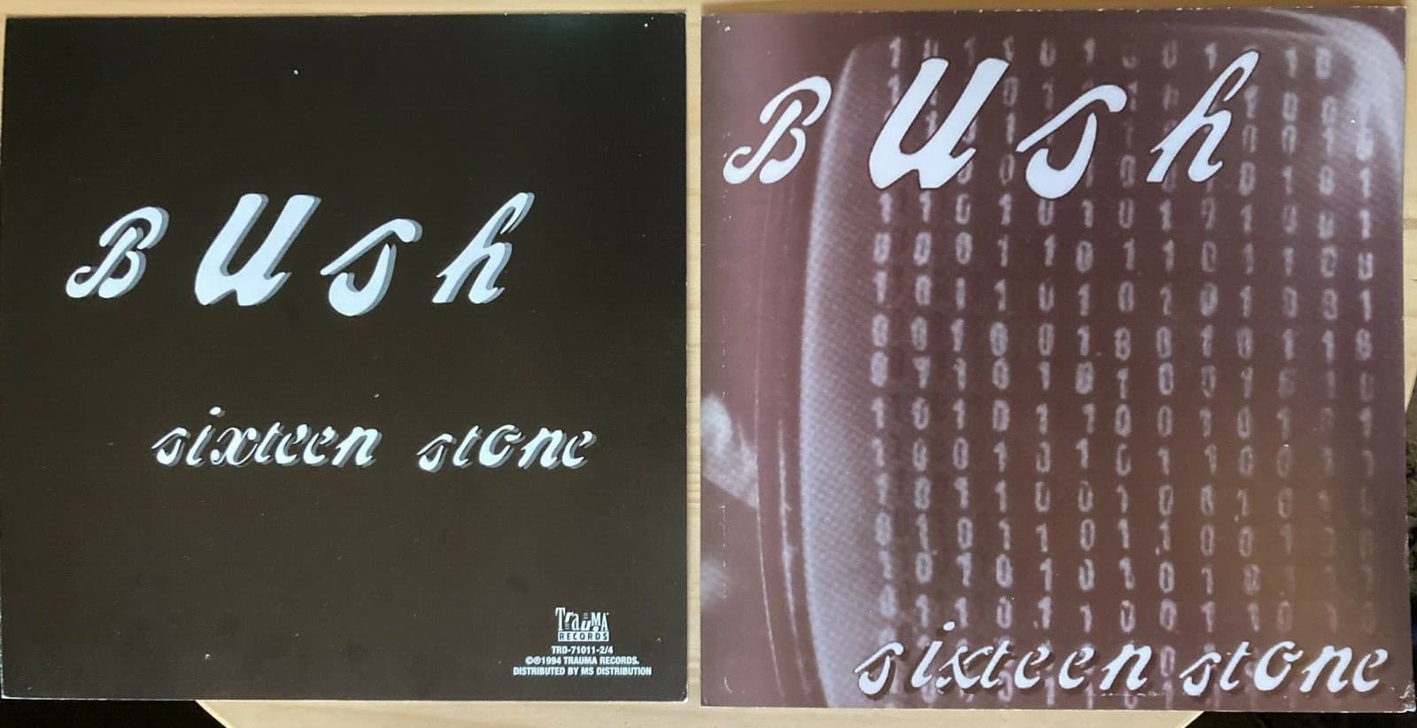 2xBush Sixteen Stone 12x12 1994 Promo Flats VERY RARE Rossdale Traynor Trauma VG 2