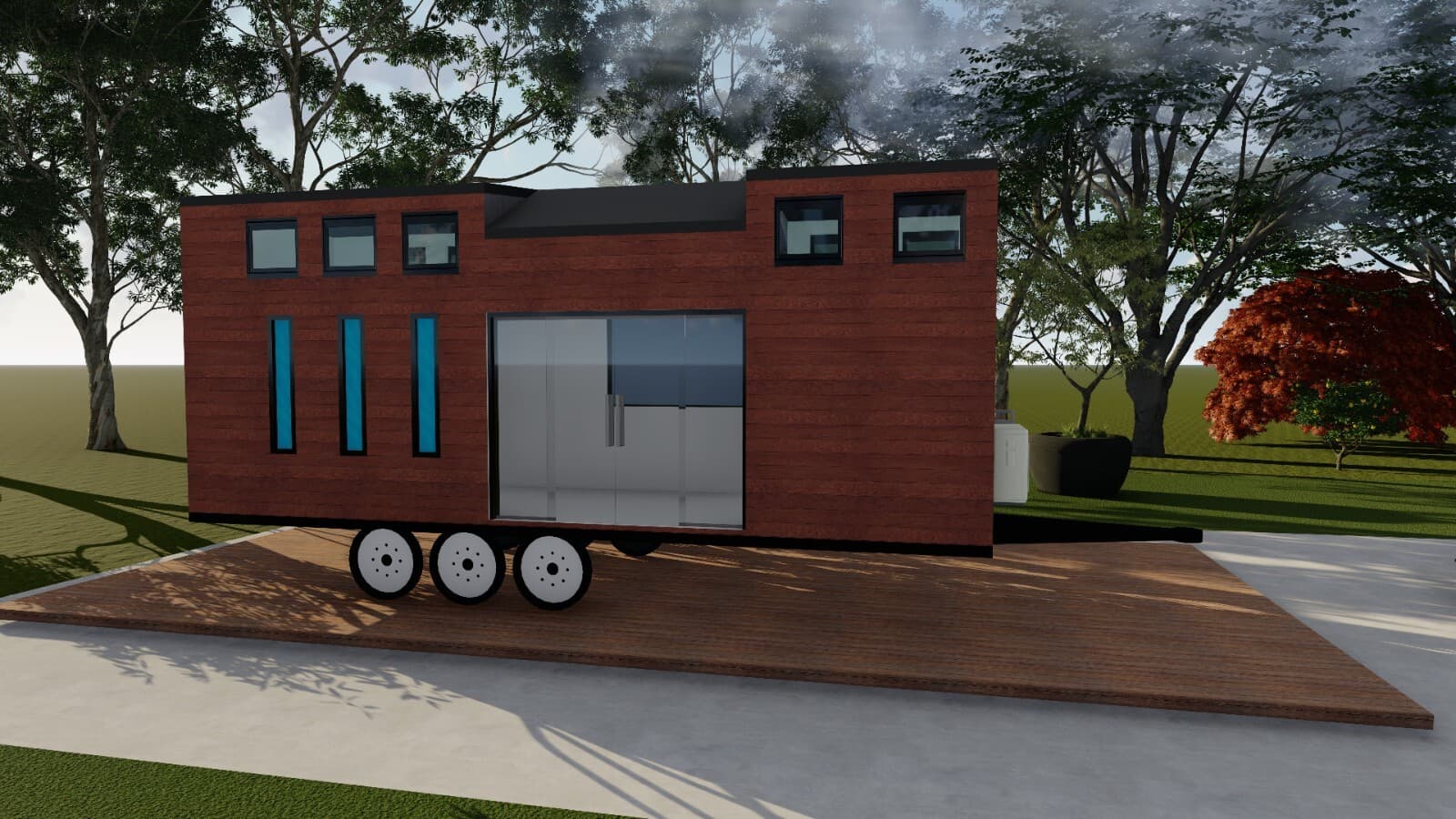 Tiny Mobile Home Building Plans - 26'x8' with 207sqft Living Space and Mezzanine 2