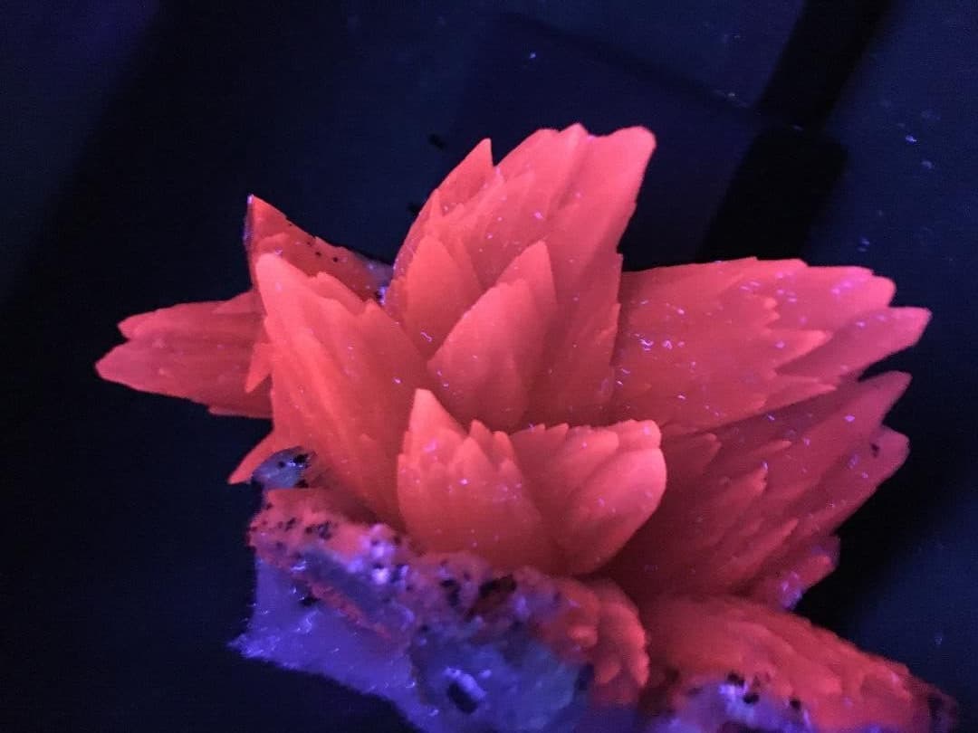 KB: GREAT!!!! SW FL. RED CALCITE XLS. ON MATRIX, IRAI, RIO GRANDE DO SUL, BRAZIL 3