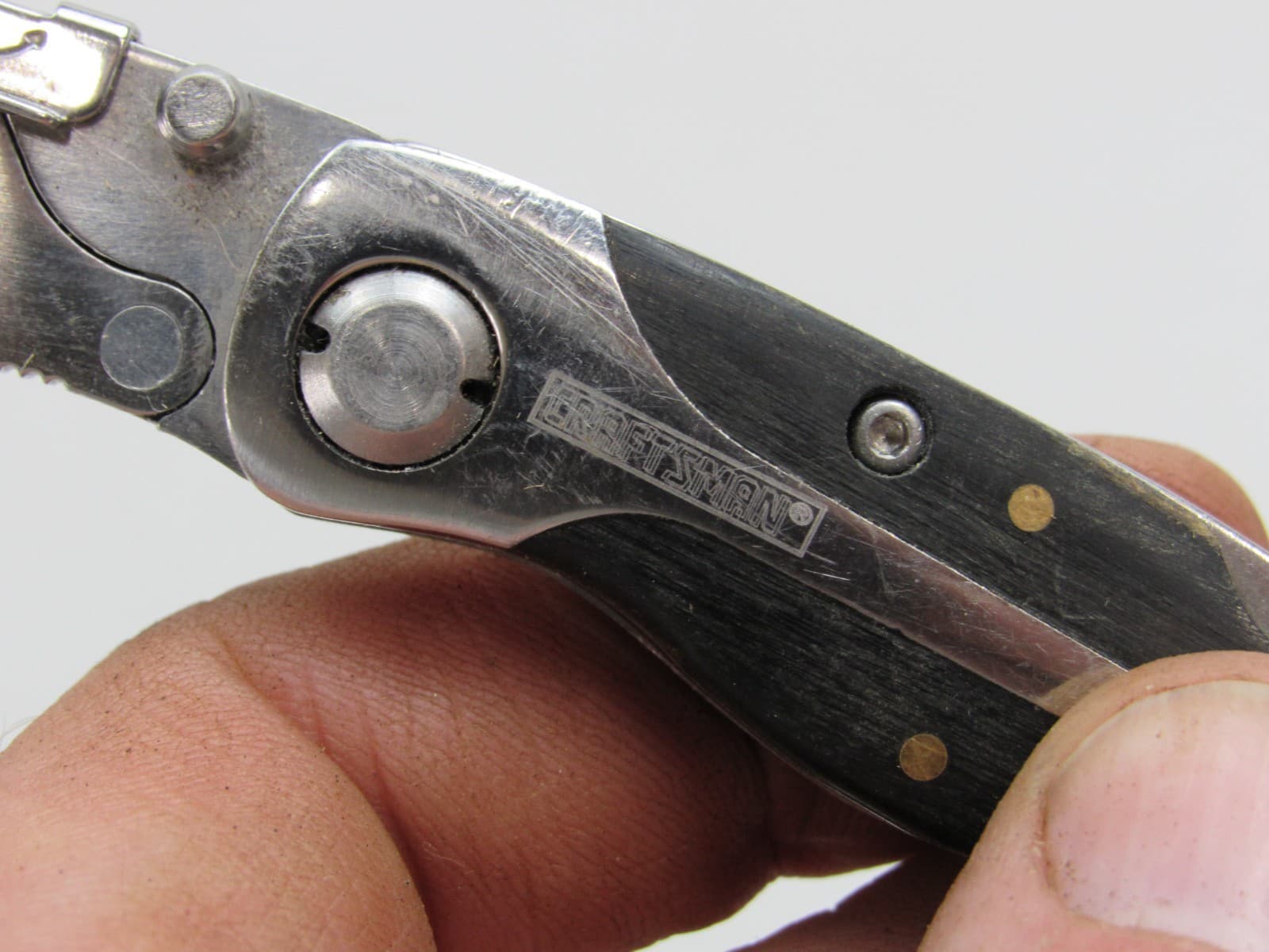 Vintage Craftsman Wood Handle Razor Blade Pocket Knife Folding Replaceable Blade 3