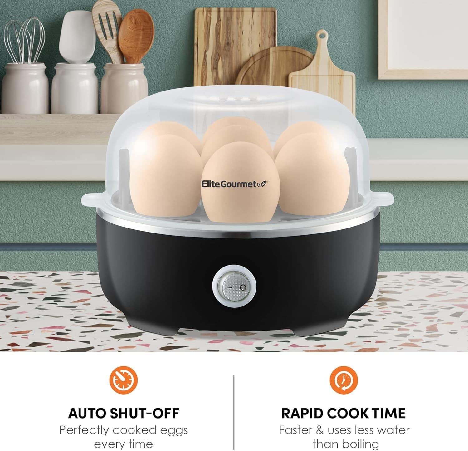 EGC115B Easy Egg Cooker Electric 7-Egg Capacity Soft Medium Hard-Boiled Egg... 3