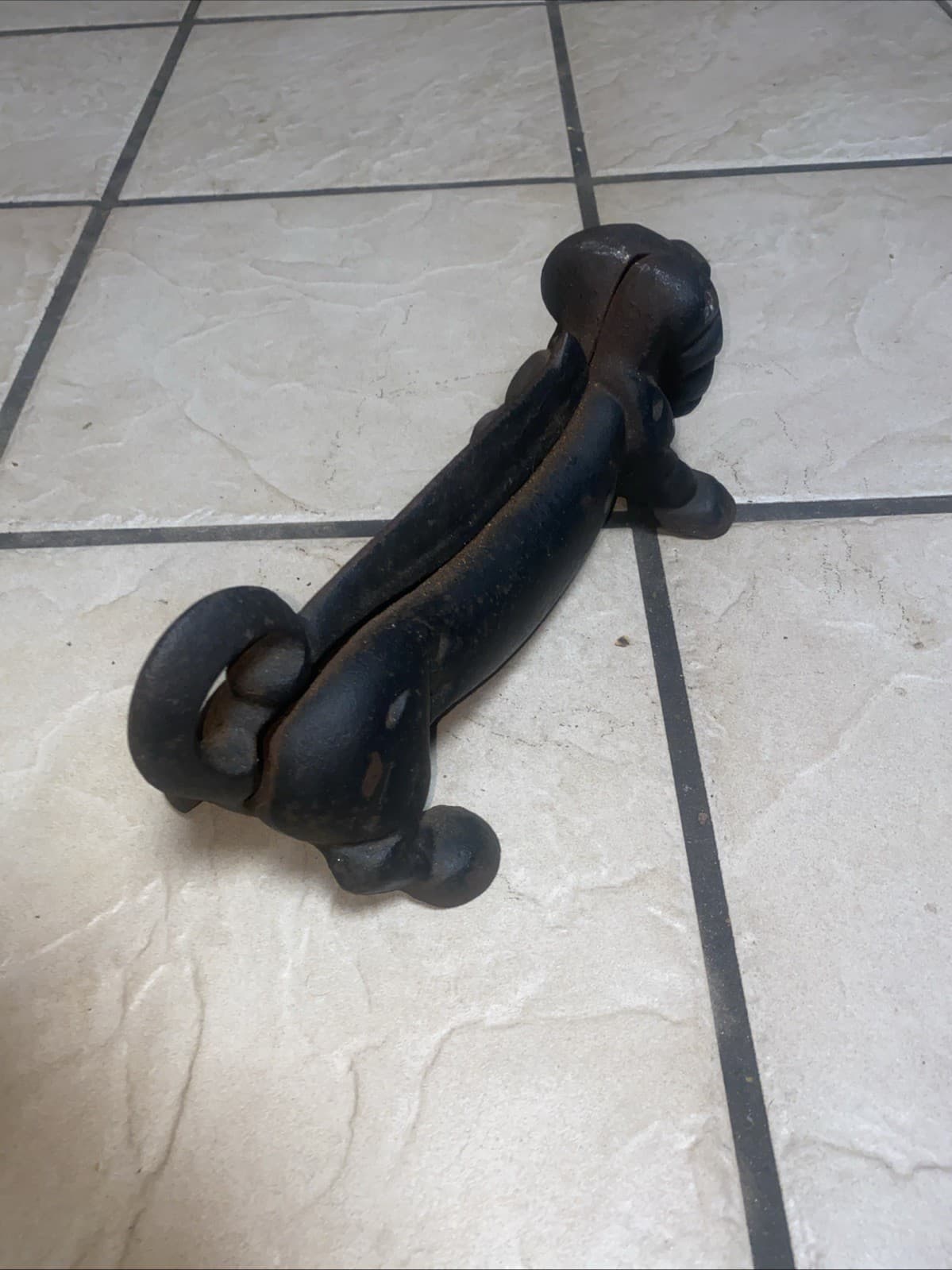 Vintage Cast Iron Dutch Hound Dog Boot Scraper 12 Lbs 4