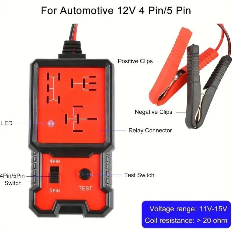 Newly-Arrived Handheld 12V Auto Relay Tester: 4 & 5 Pin Diagnostic Tool from USA 2
