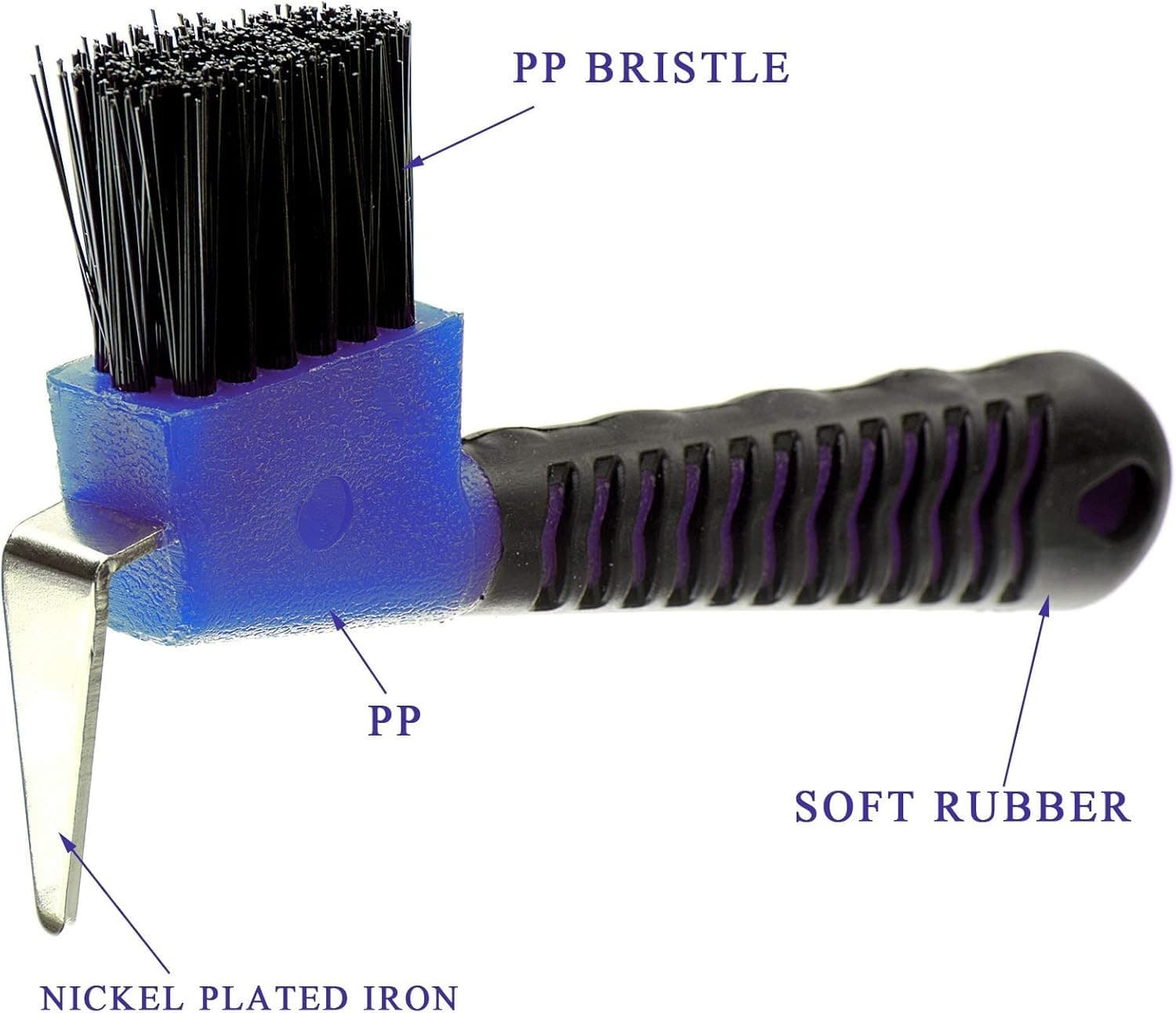 Durable 4pc Hoof Pick Brush Set with Rubber Grip - Remove Mud Effortlessly 6