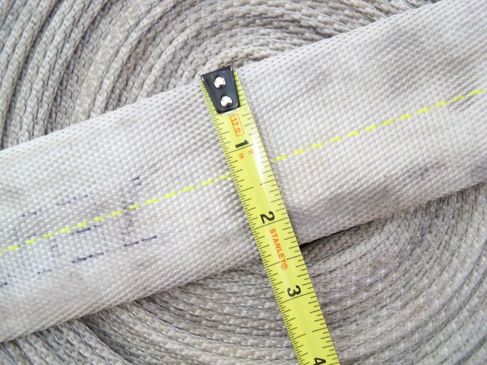 5 Feet of Used Decommissioned Wildland Fire Hose; Abrasion Protection 2.5" flat 2