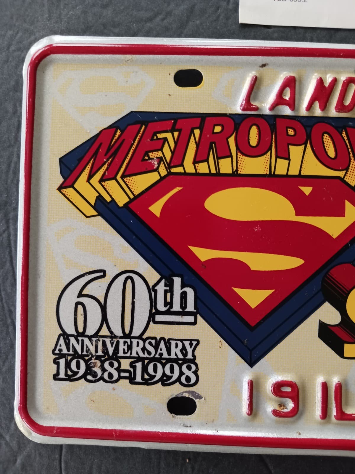 1998 Superman Celebration Illinois License Plate 52 Special Event Plates Pair 6