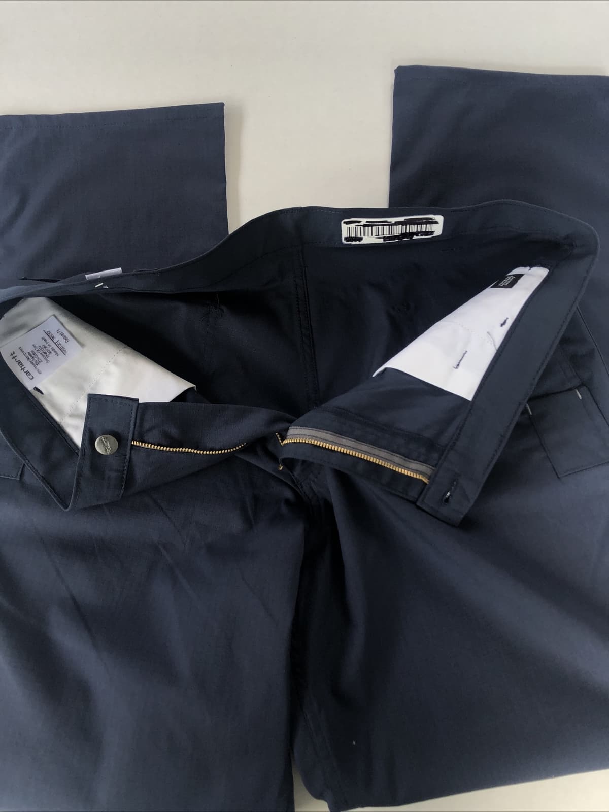 Lot Of 2 Carhartt Navy Blue Lightweight ripstop pants 46x32 relaxed fit #7453320 5