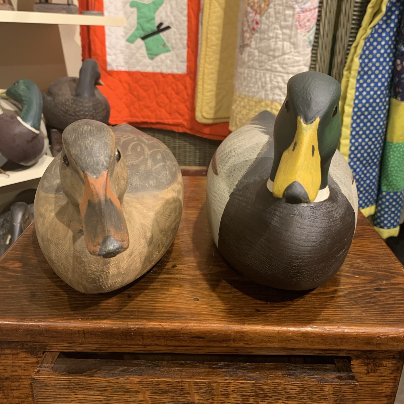 Vintage Pair Mallard Duck Decoys By Noted Ohio Carver Dale Dalrymple Original 3