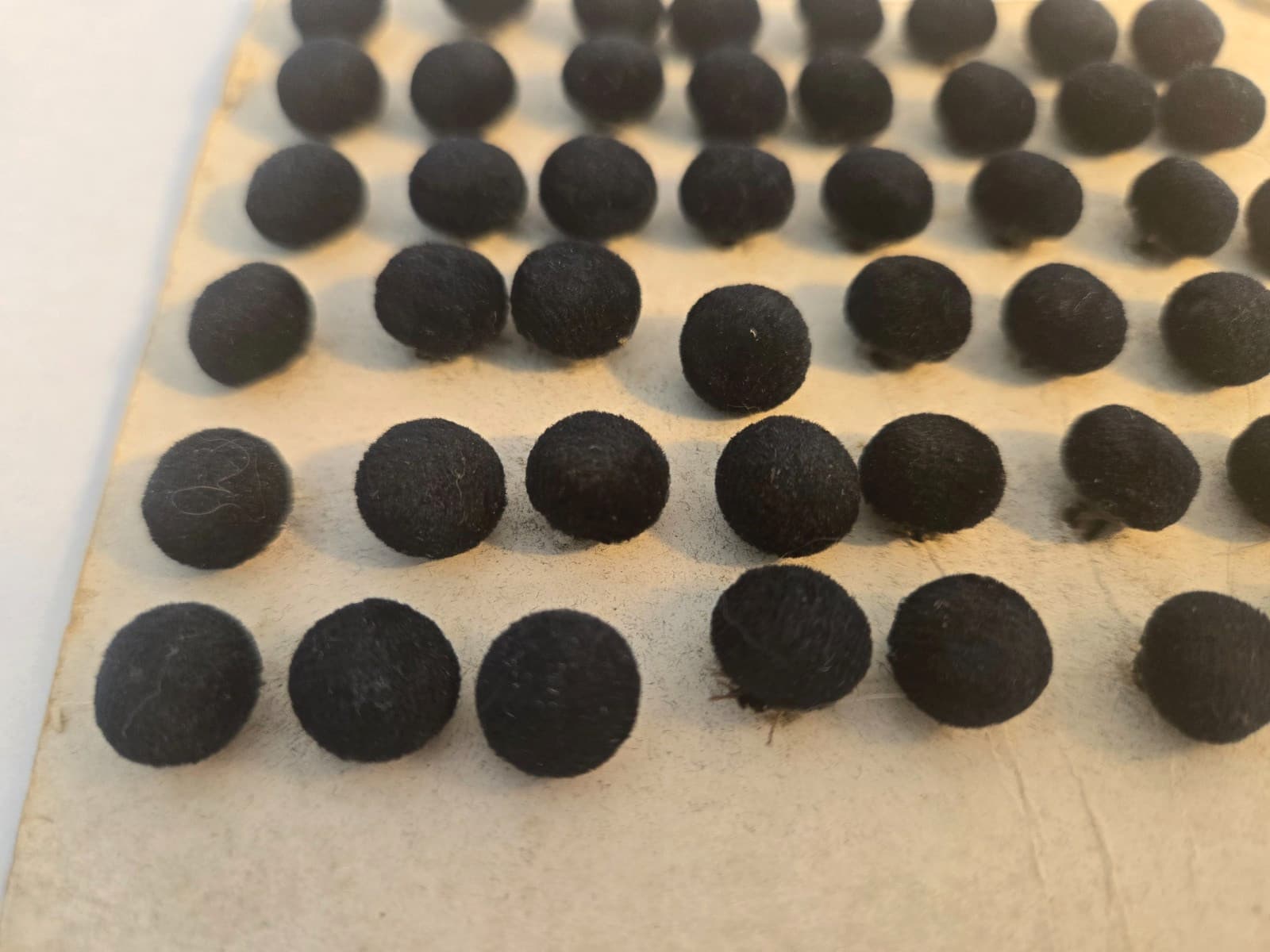 antique,19th C,NEW OLD STOCK,48 VELVET 'DARK BLUE' CLOTH / METAL SHANK,BUTTONS 4