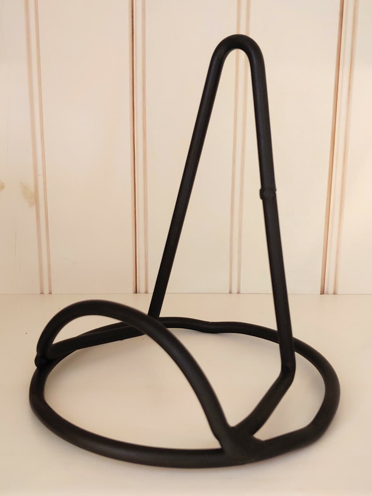 Plate or Picture easel stand - Amish made black wrought iron - Strong & Sturdy