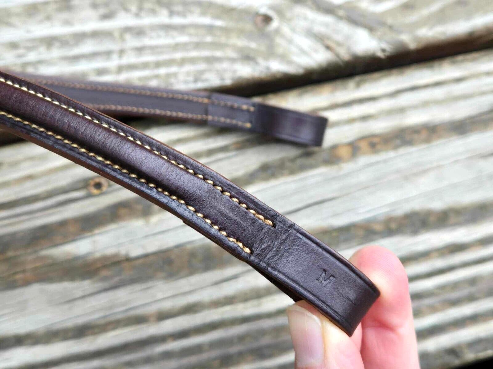 Devoucoux Dark Brown Square Raised English Hunter Browband - Size Medium 3