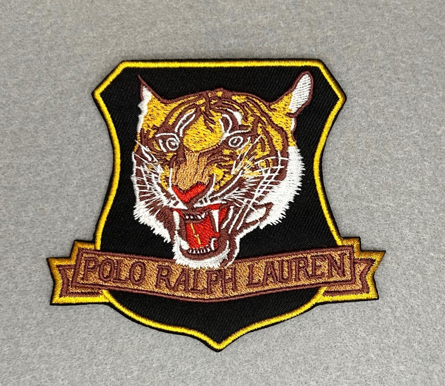 GORGEOUS AND RARE POLO RALPH LAUREN TIGER EMBROIDERED IRON-ON PATCH...