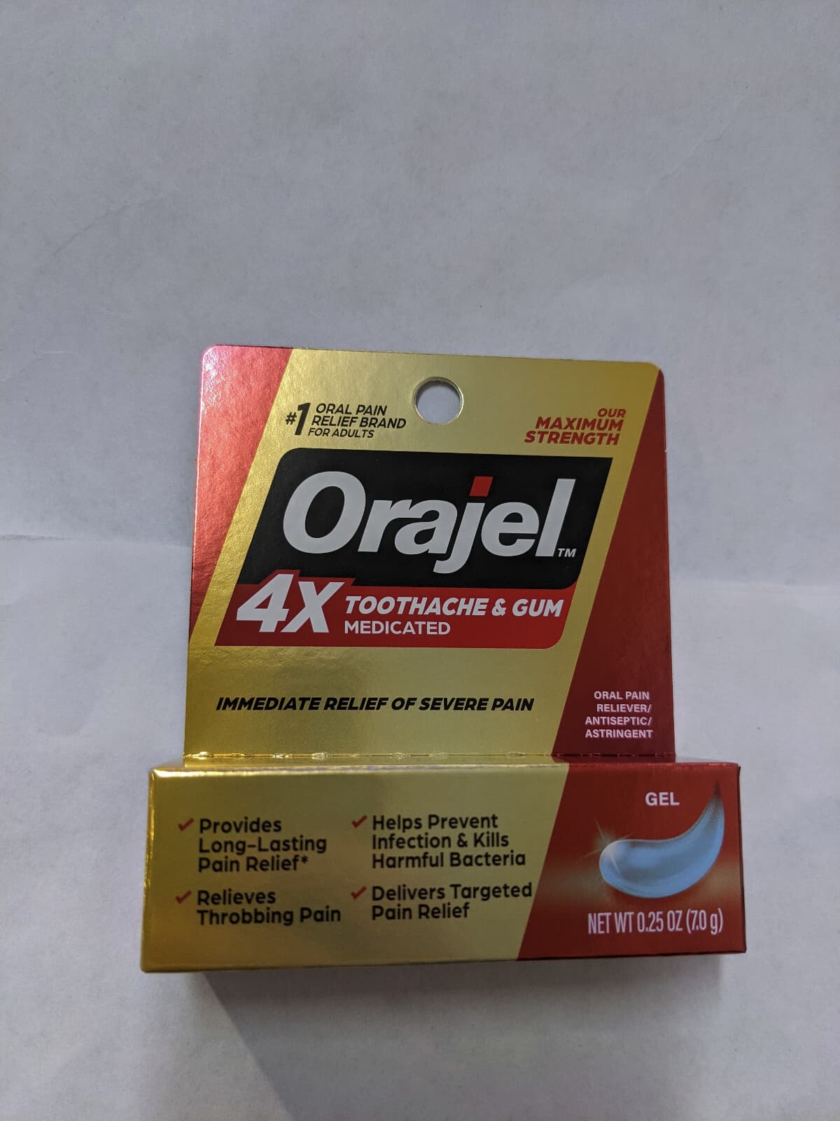 Orajel 4X Medicated Instant Pain Relief .25oz Toothache Gum Relief GEL