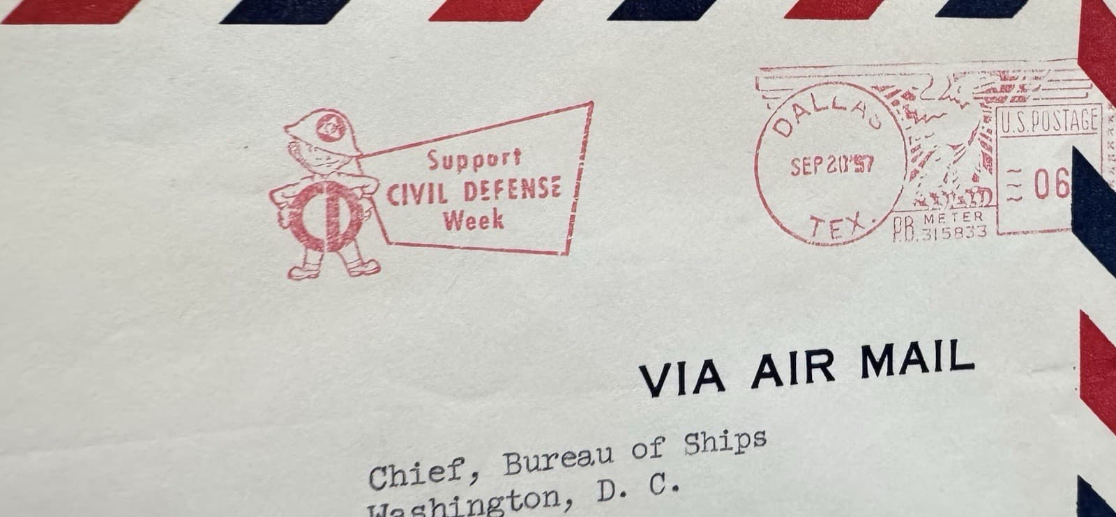 US Aircraft Thematic Cover (84) +1957 Vought Aircraft Inc +Civil Defense Ad 2