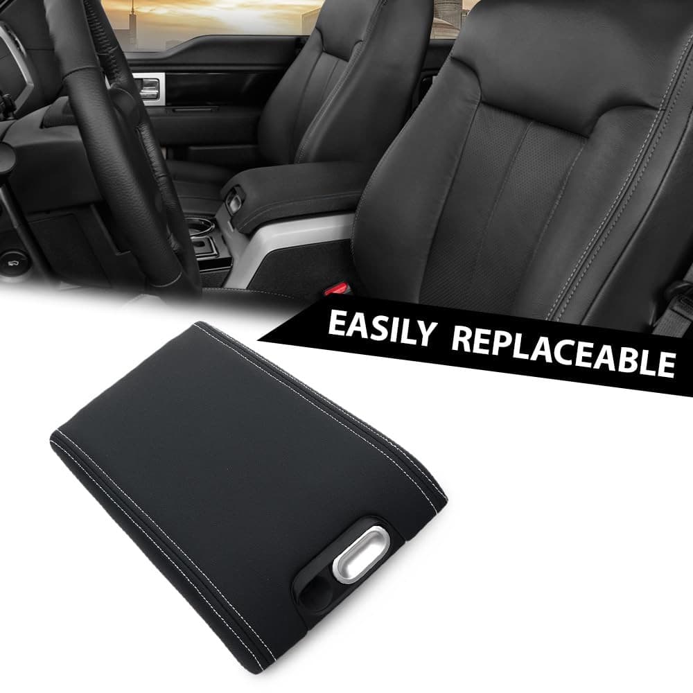 Black Center Console Armrest Lid Cover Covers Compatible with 2009-2014 Ford 6