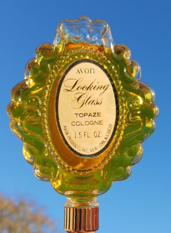 Vintage Avon "Looking Glass" Mirror Perfume Bottle 1.5oz with Box Topaze Cologne 2