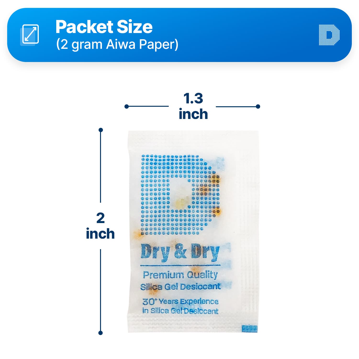 2 gram X 6000 PK "Dry & Dry" Food Grade Orange Indicating Silica Gel Packets 6
